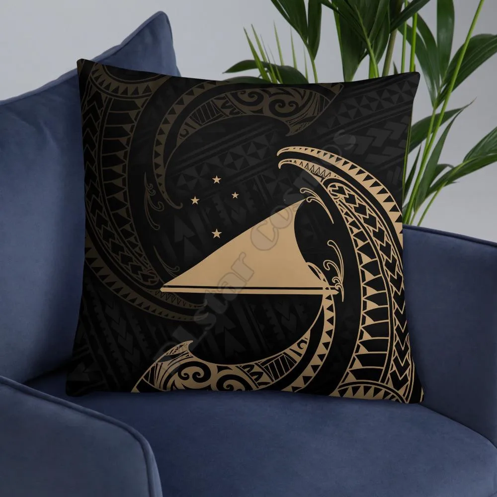 

Tokelau Polynesian Basic Pillow Gold Tribal Wave Pillowcases Throw Pillow Cover Home Decoration