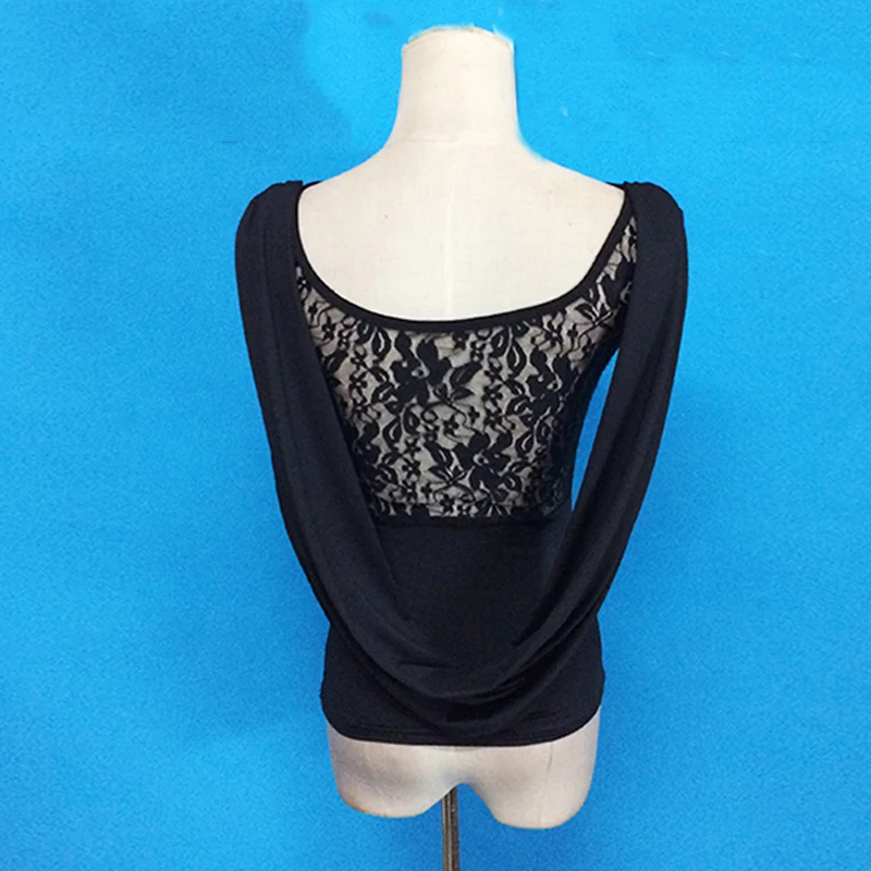 Женское платье для латиноамериканских танцев черные кружевные топы современных