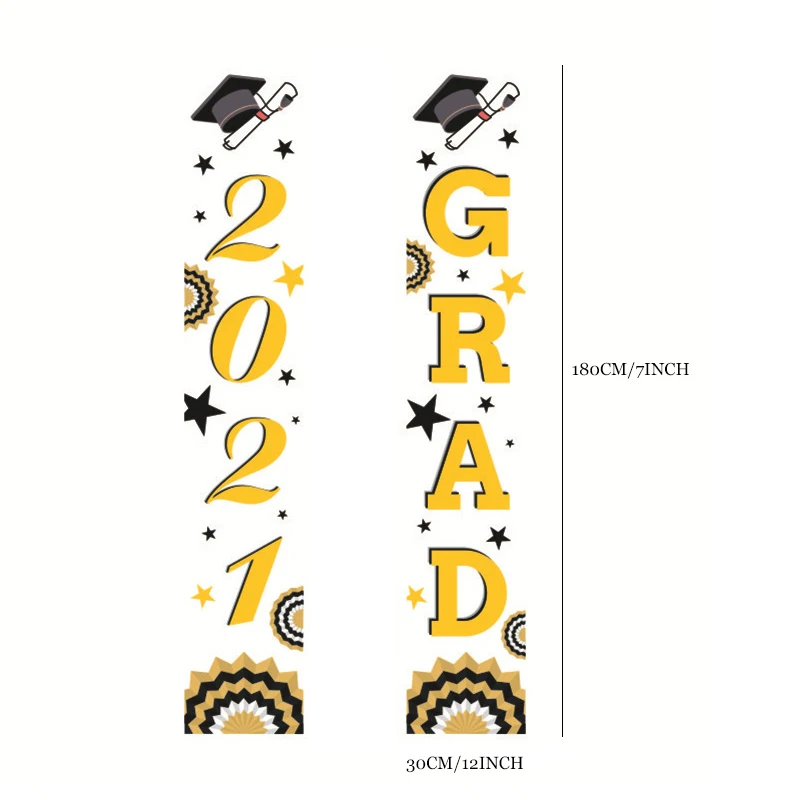

2021 Graduation Party Decorations Graduation Banners Class of 2021 Congrats Grad Hanging Flags Porch Sign Outdoor Home Decor