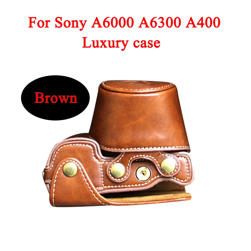 Высококачественный винтажный Чехол для Камеры из искусственной кожи для sony A5000 A5100 A6000 A6100 A6300 A6400 Nex6 - Цвет: A6100 A6400 Luxury
