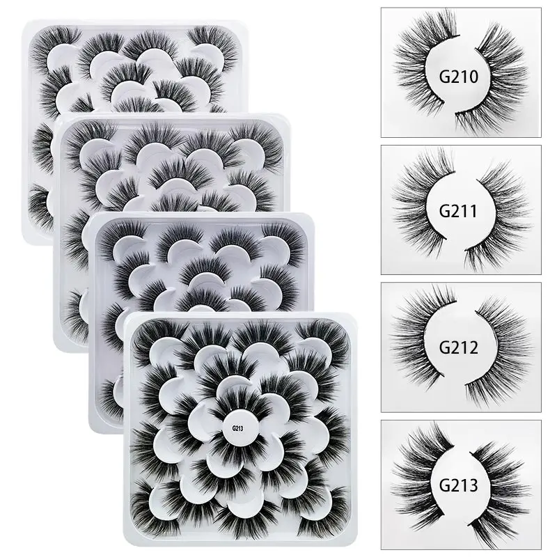 Mink eyelashes 3d mink hair eyelashes10 pairs long makeup 3d faux nature fake lashes extension false eyelashes Wholesale(10P