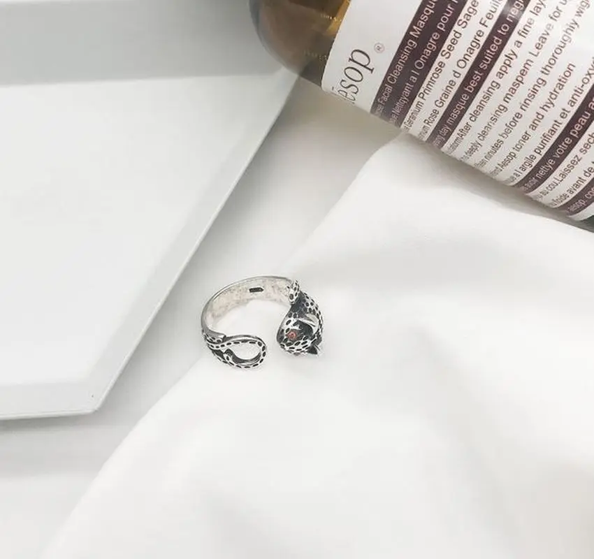 S925 тайское серебряное женское кольцо с милым котенком в стиле ретро модное котом