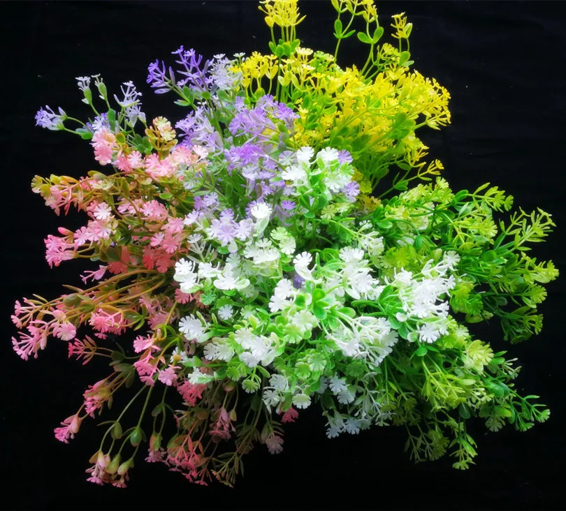 Одно пластиковое Гипсофила букет искусственная поддельные трава зелень