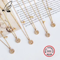 ssteel letter pendants necklaces 925 sterling silver bohemian champagne gold couple long necklace colier femme joias jewelry