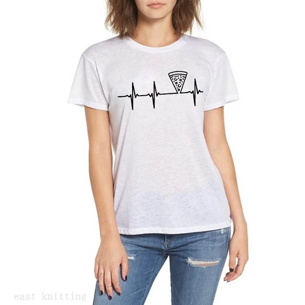

Heart Monitor T Shirts Funny T-shirt Food Lovers Gift For Her Women Cute O-Neck Tees T-shirt