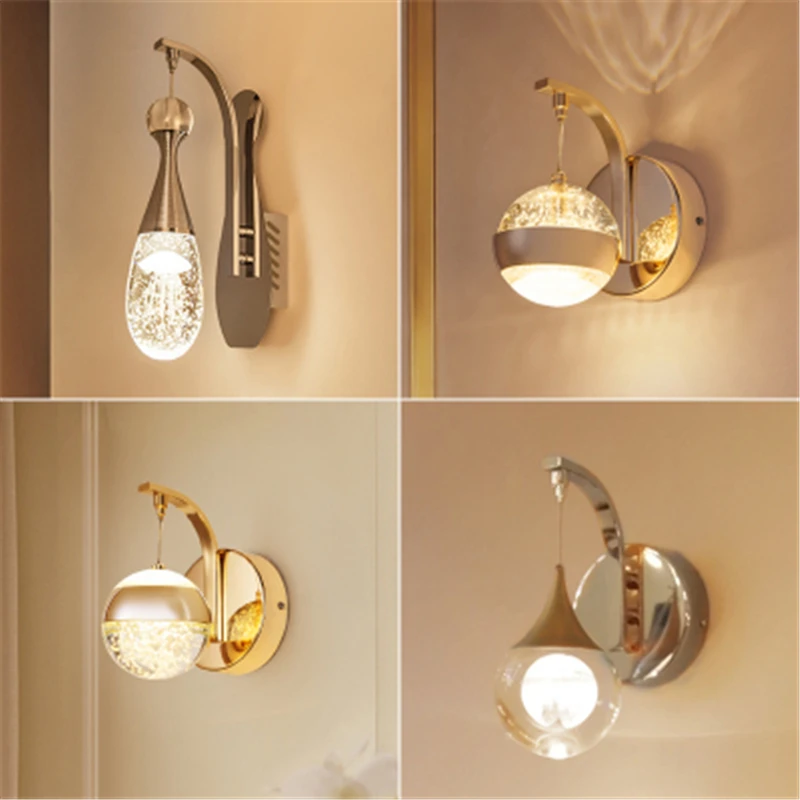 

Wall Light Living Room Background Wall Lamp Luxury Lamp Stair Jellyfish Wall Light Creative Crystal Simple Modern Wall Mounted