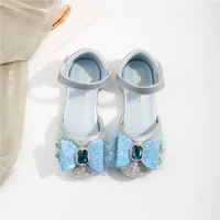 baby princess girls sandals shoes baotou 2021 new summer baby soft bottom shoes dance rhinestone blue shoes childrens falts