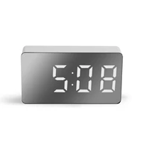 led mirror digital clock alarm clock snooze table clock wake up mute calendar dimmable electronic desktop clocks home decoration