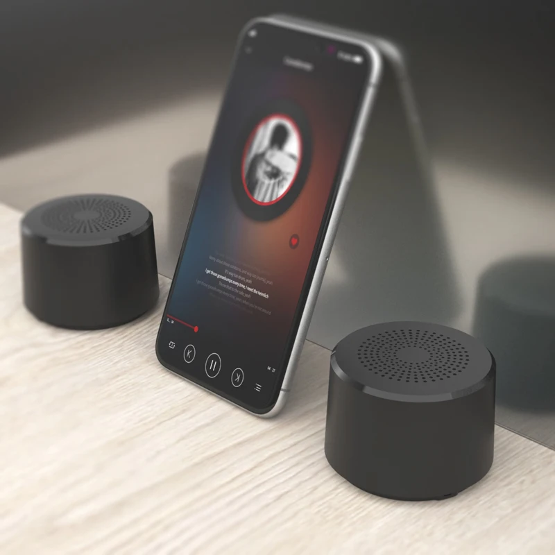 Круглый Портативный мини беспроводной Bluetooth динамик сабвуфер умный Голосовое управление портативный Bluetooth динамик 5,0