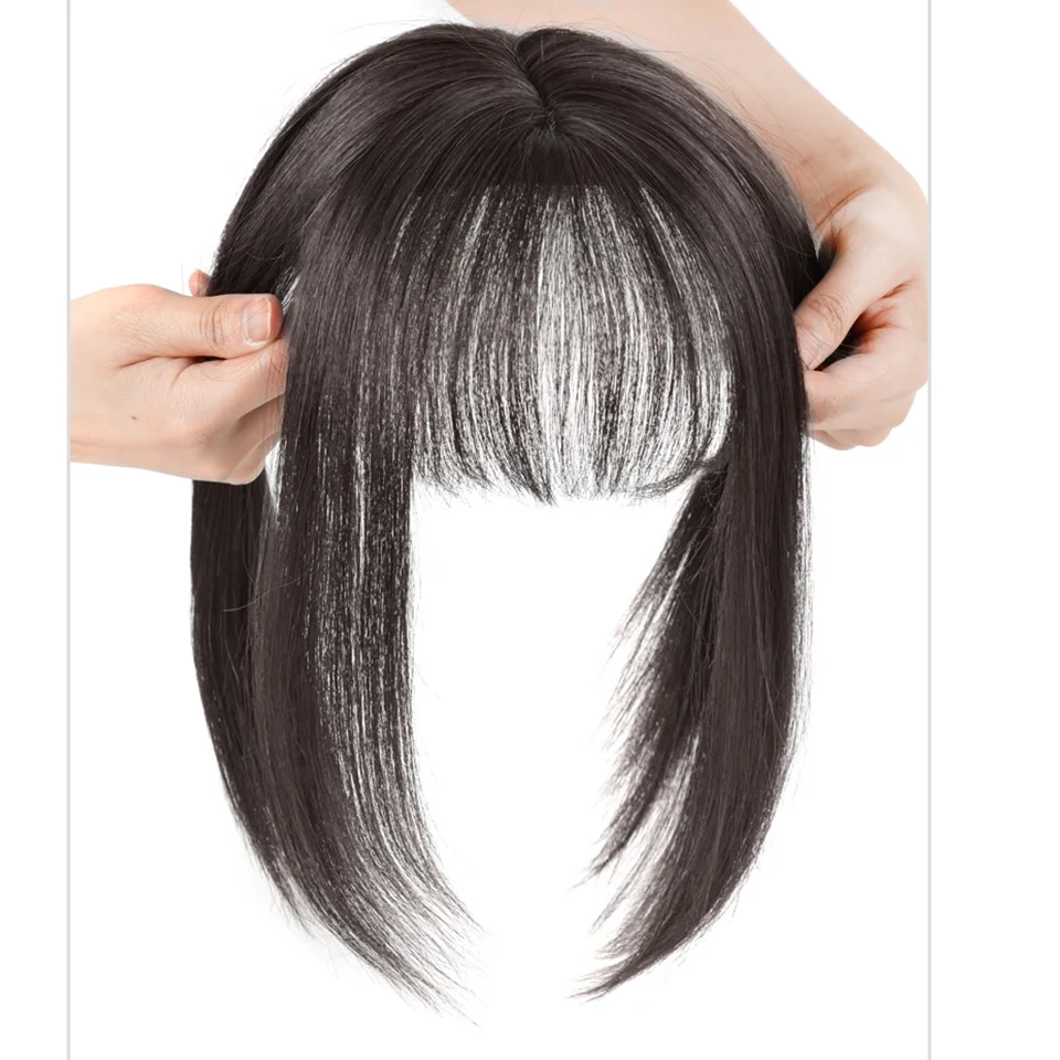 

HOUYAN One piece top bangs replacement wig, female covering white hair, straight hair, natural and traceless invisible top wig p