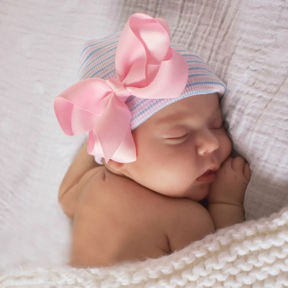 Шапки для новорожденных 0-3 м двухслойные теплые шапки маленьких девочек