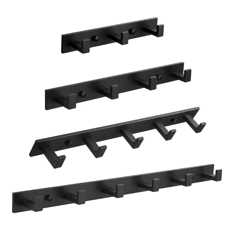 

Aluminum Wall Mount Robe Rack Clothes Hanger Towel Holder 3/4/5/6 Hook Hardware Drop shipping