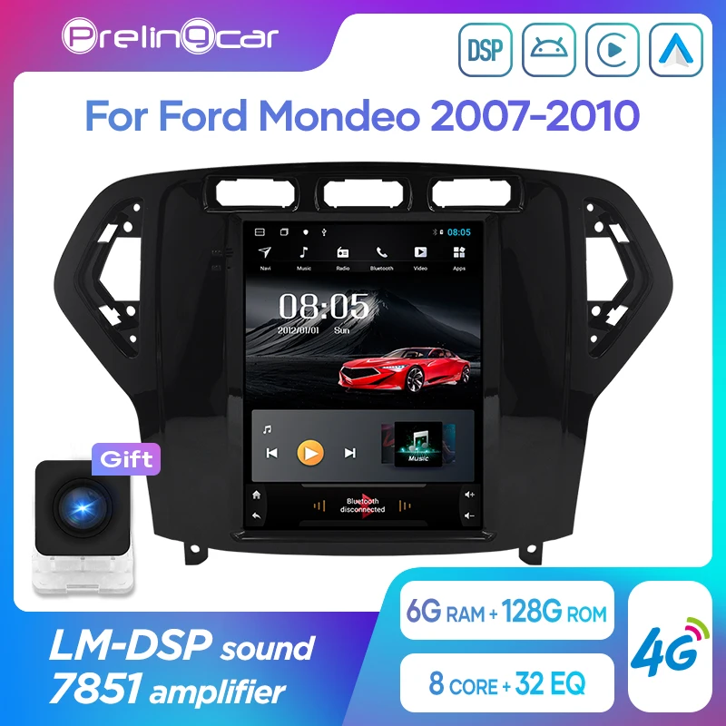 

Car Radio Multimedia Navigatio Video Player For Ford Mondeo 2007-2010 Tesla style Vertical Screen Stereo No 2 din Android 10