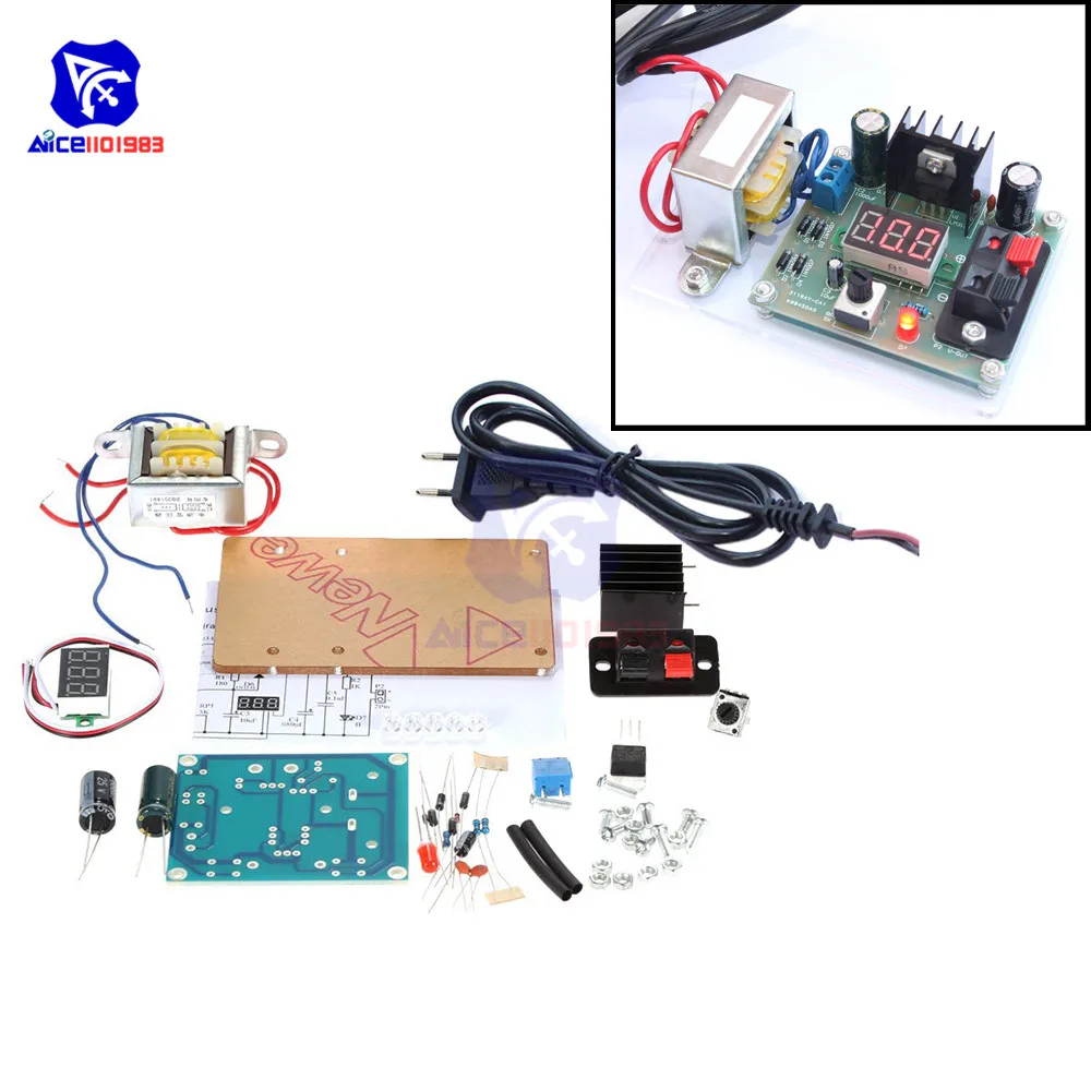 DIY Kit LM317 220 В до 1 25-12 Регулируемый Модуль питания с постоянным напряжением и