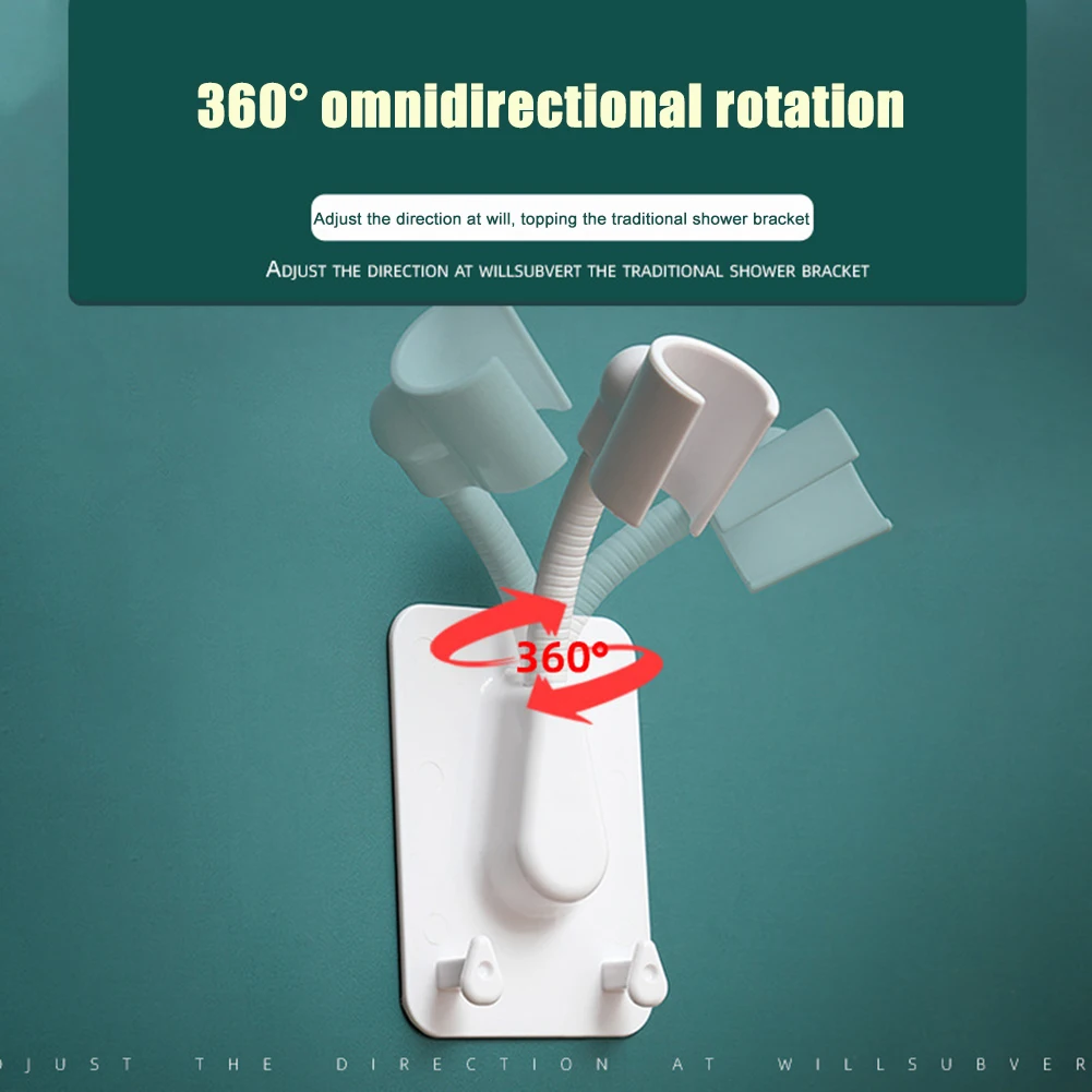 

Punch-Free Shower Head Holder Universal 360 Degree Adjustable Shower Rack Paste-Type Shower Bracket Home Bathroom Accessories