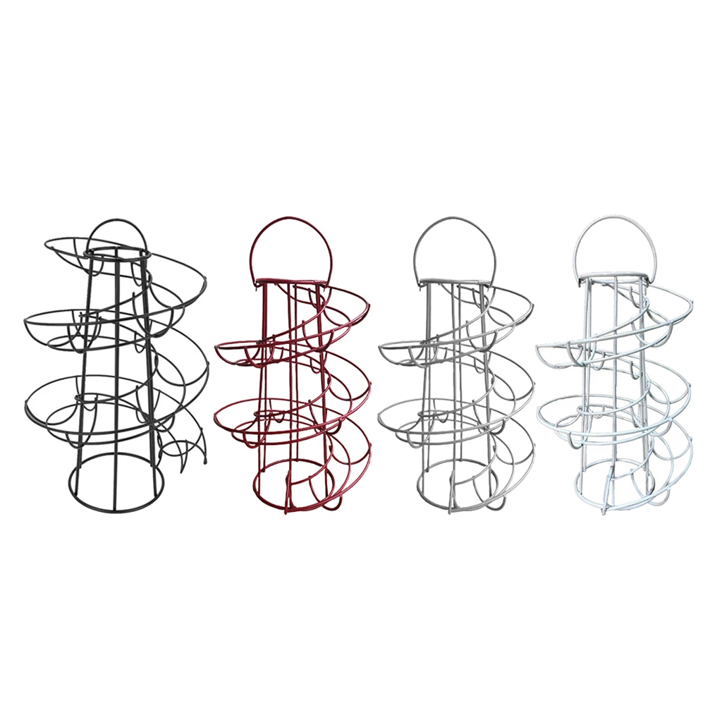 

Modern Iron Spiral Egg Holder Roller Rack Organizer Dispenser Keeper 24 Eggs