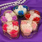 Мыло в виде Розы, искусственный цветок, случайный выбор, сердце, ароматизированное банное мыло в форме лепестков розы для влюбленных, украшение на свадьбу, День святого Валентина