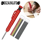 Твердый карандаш для столярных строительных работ, набор механических маркировочных инструментов с глубоким отверстием для деревообрабатывающих архитекторов (Встроенная точилка)