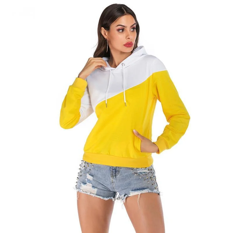 

Women's Autumn Stitching Hooded Bottoming With Sweater Women's Long Sleeves Loose Hoodie Sweatshirt New Fashion Hoodies