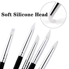5 шт. силиконовых кейсов кисти для ногтей ручка для лака для ногтей, для рисования, ногти 