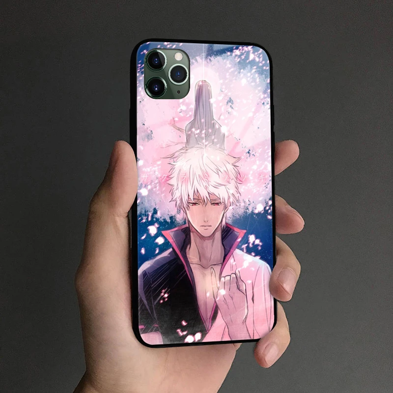 gintama sakata gintoki for apple iphone 6 6s 7 8 plus x xr xs 11 pro max soft silicone glass phone case shell cover free global shipping