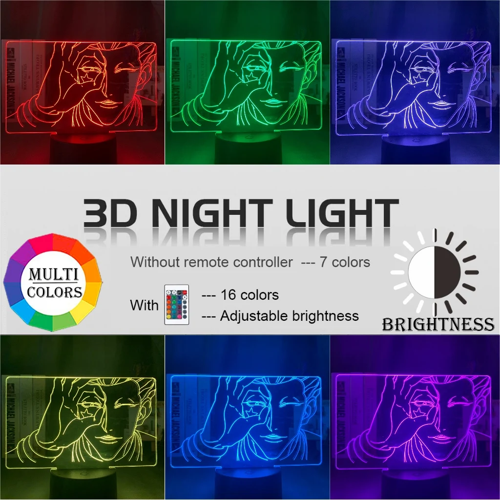 3d лампа хисока уход за кожей лица Led Цвет изменение атмосфера для детей Украшения