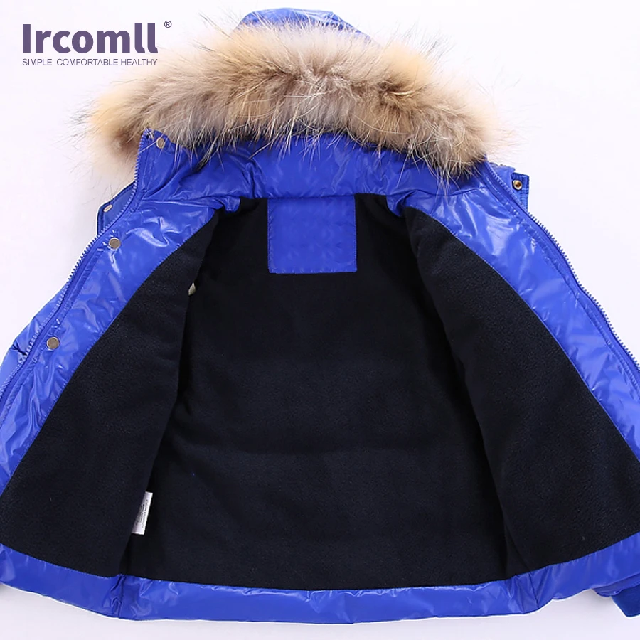 Ircomll Hight Quality Russia Winter Child Clothing Set Thick Cotton Down Waterproof Windproof Children Clothes Snow Wear Ski Su