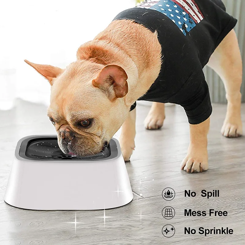 

1.5L Dog Drinking Water Bowl Floating Non-Wetting Mouth Cat Bowl Anti-Overflow Drinking Water Dispenser ABS Plastic Cat Dog Bowl