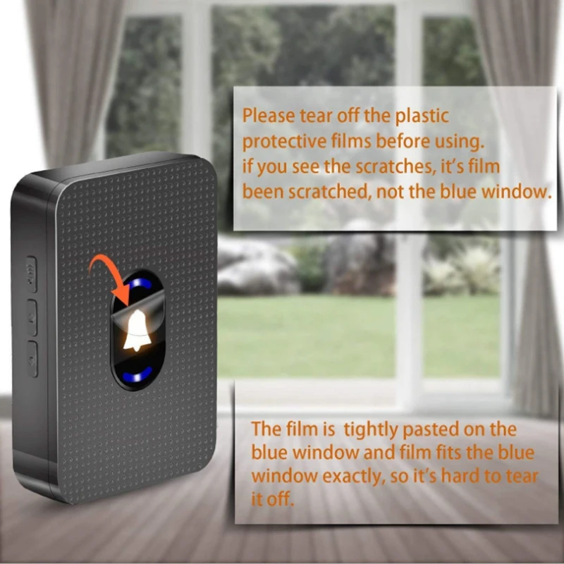 СВЕТОДИОДНЫЙ беспроводной дверной звонок с ночным свесветильник 55 мелодий