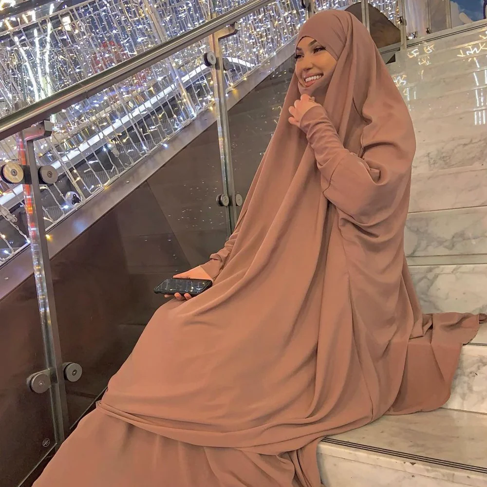 ИД с капюшоном мусульманское платье хиджаб молитвенная одежда Jilbab Abaya длинная химар полная обложка Рамадан искусственная одежда