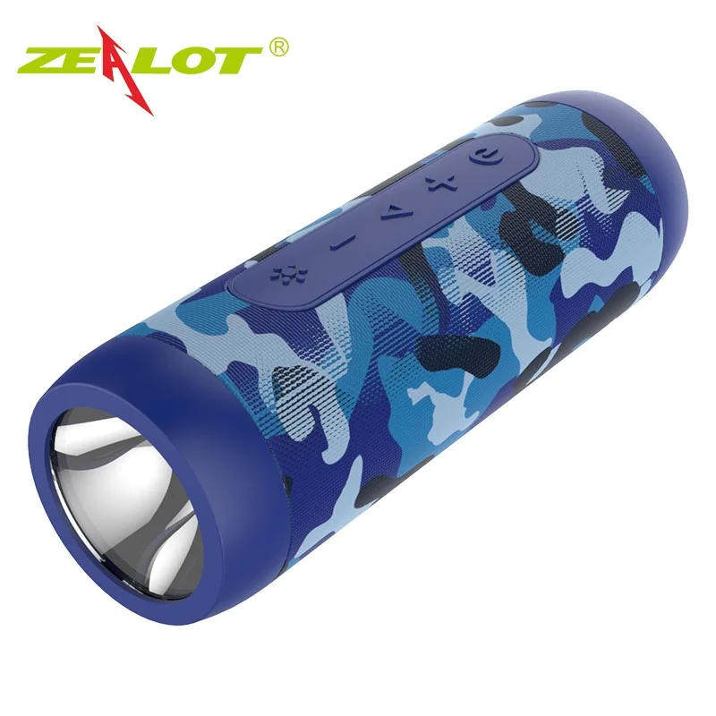 

Zealot S22 портативная Bluetooth колонка, Беспроводная музыкальная колонка с FM-радио, уличная светодиодсветильник колонка с TF-картой, USB с внешним ак...