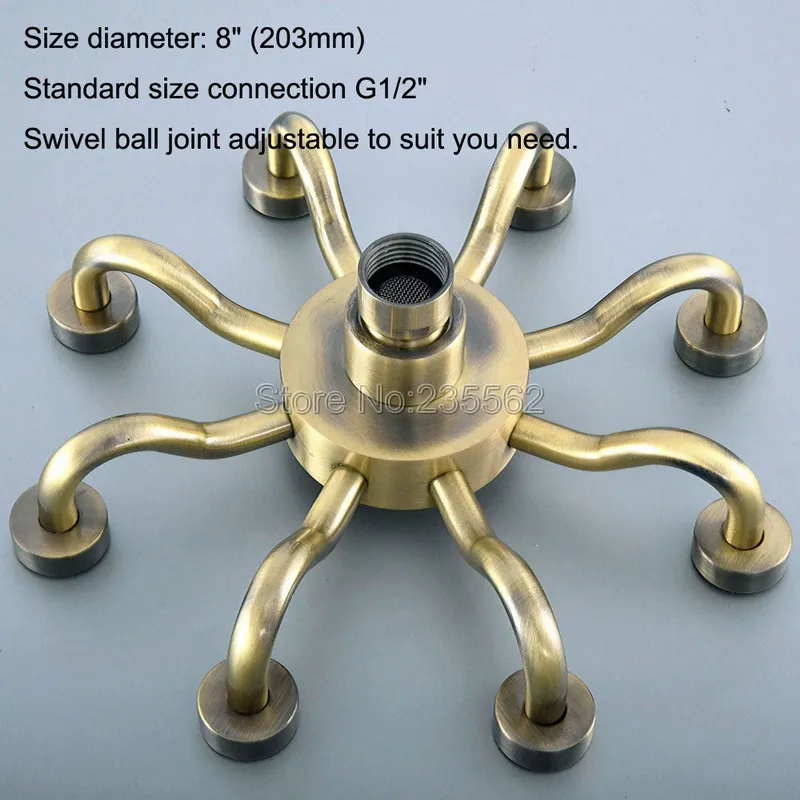 Винтажная Античная бронзовая насадка для душа в стиле ретро верхняя