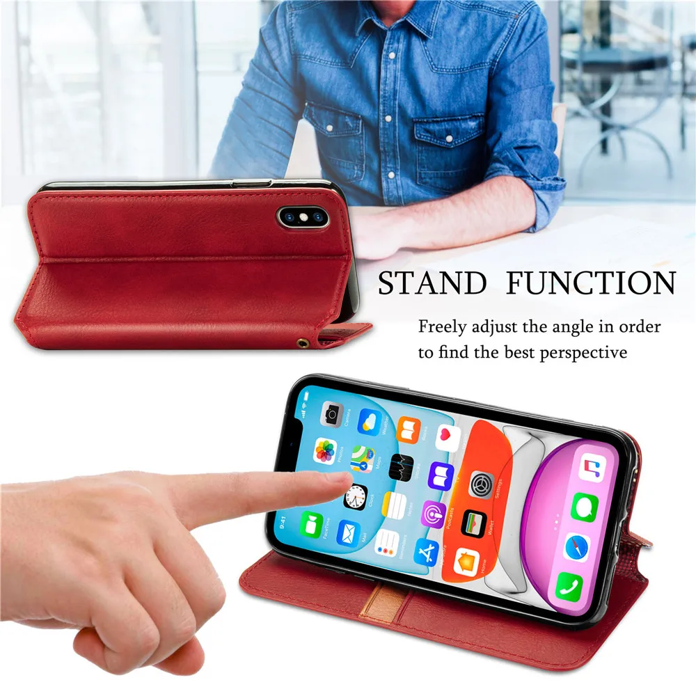 Чехол книжка из искусственной кожи для iPhone 11 Pro XS Max SE 2020 XR X 7 8 6S 6 Plus|Бамперы| |