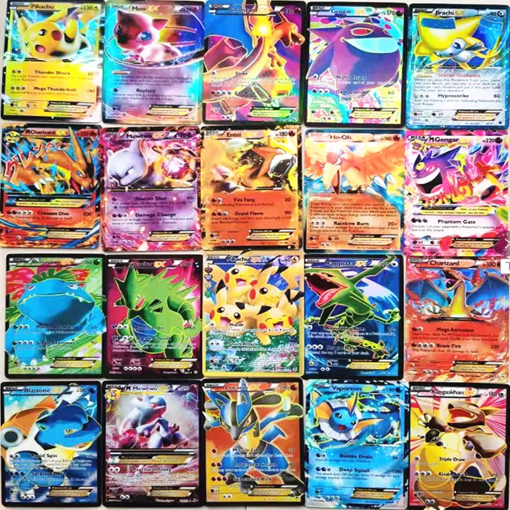 

60/100 Pcs Pokemon Card EX GX Shining Cards Game TAG TEAM VMAX V Battle Carte Trading Children Toy No Repeat