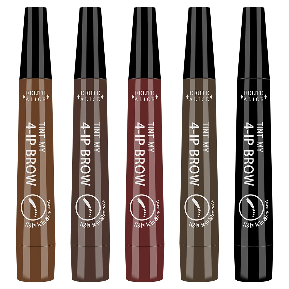 5 цветов натуральный черный жидкий карандаш для бровей Водонепроницаемый 4 вилки