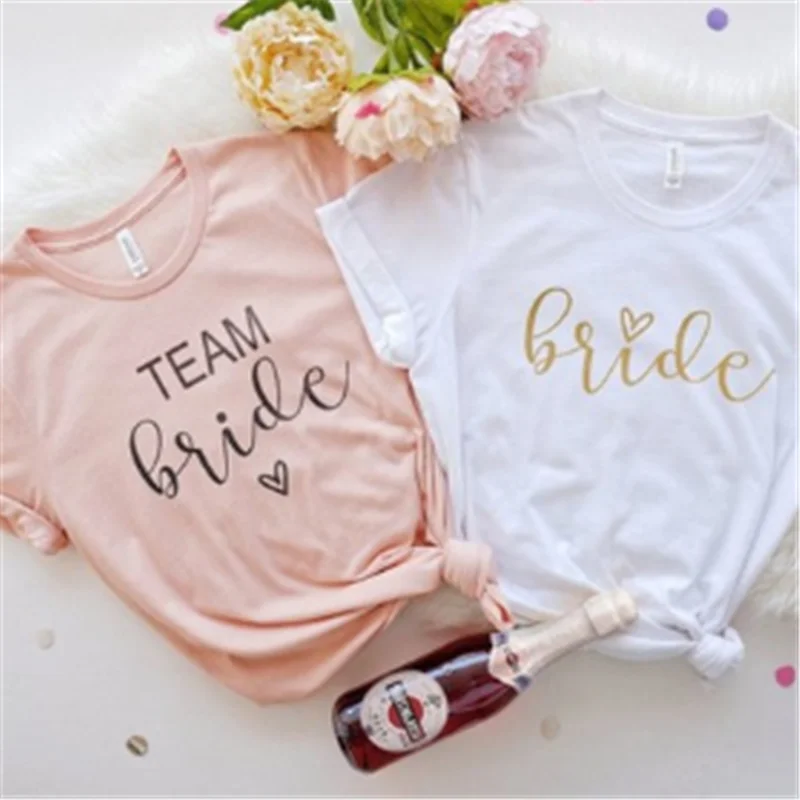 6 Size Loose Bride To Be T-shirt Bridesmaid Gift Wedding Decoration Wedding Team Bridal Bachelor Party Bridal Shower Photo Props