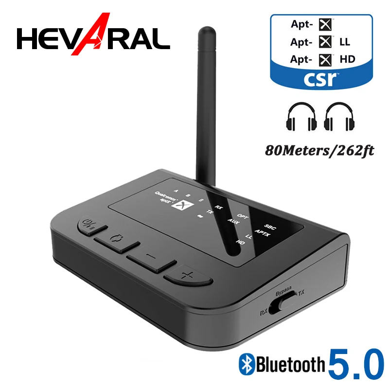 

Беспроводной Bluetooth-адаптер APTX CSR, приемник, передатчик, светодиодный дисплей, стерео, с низкой задержкой 3,5 для телевизора, компьютера на боль...