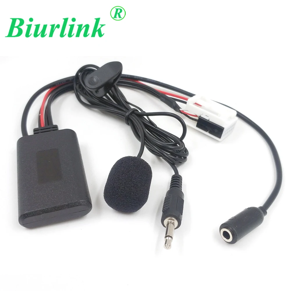 Biurlink автомобильный радиоприемник 12Pin Aux вход 3 5 мм аудио Bluetooth микрофонный кабель
