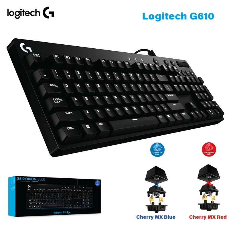 Фото Оригинальная Проводная Механическая игровая клавиатура Logitech G610 MX shaft с синей и