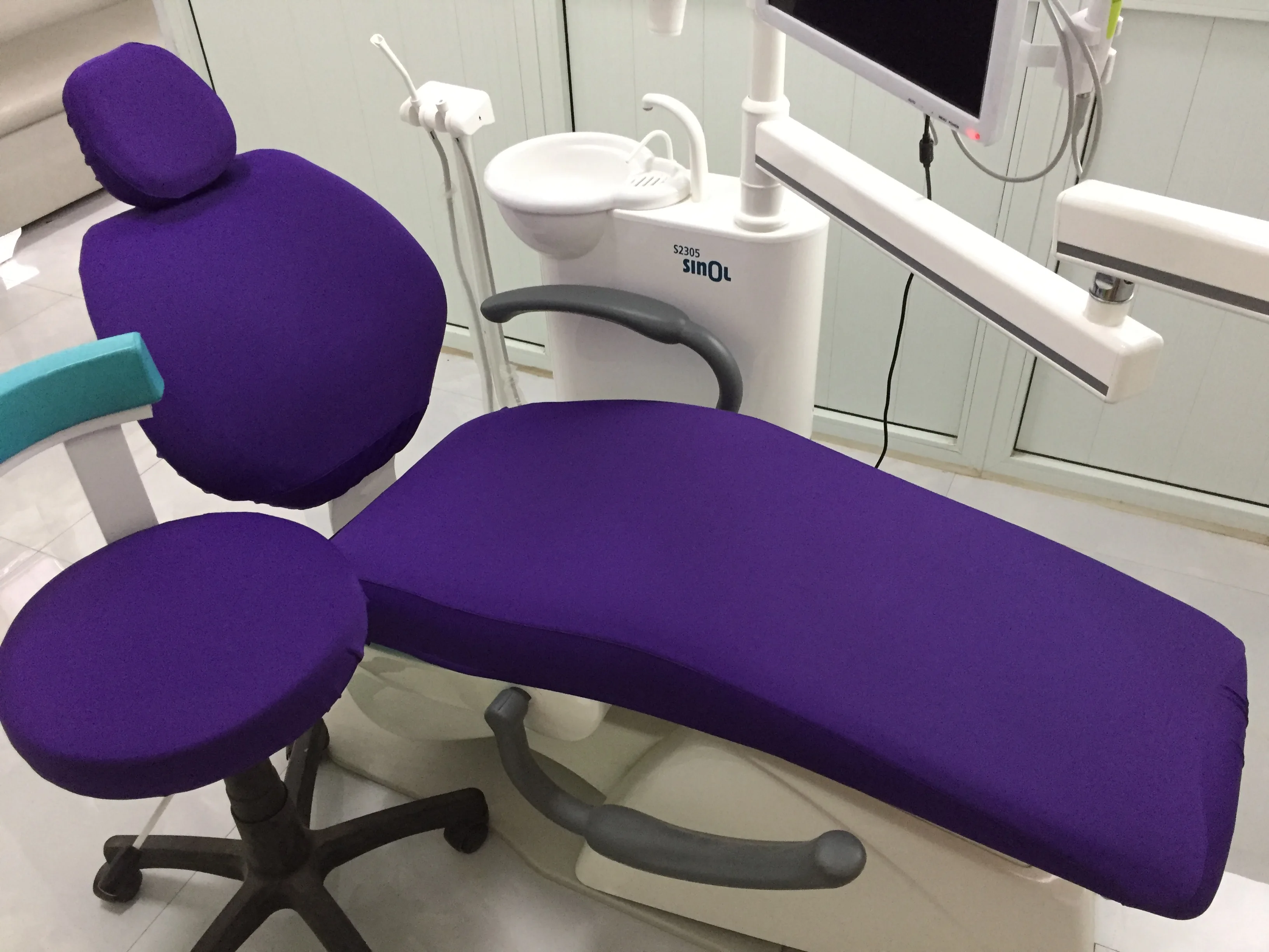

Тканевый чехол для стоматологического блока, защитные рукава для стула дантиста, моющиеся темно-фиолетовые спинки