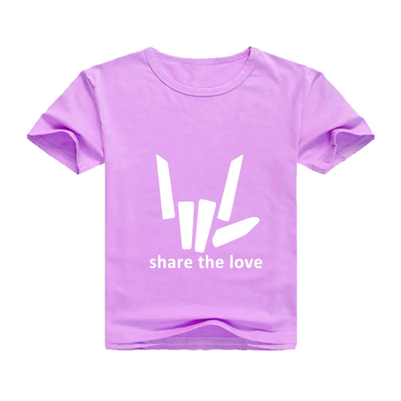 

DLF 2-16Y 2020 Youtube Summer Graphic Share The Love Shirt Kids Fashion Tops Boys Short Sleeve T-Shirt Teenagers Girls Tshirt