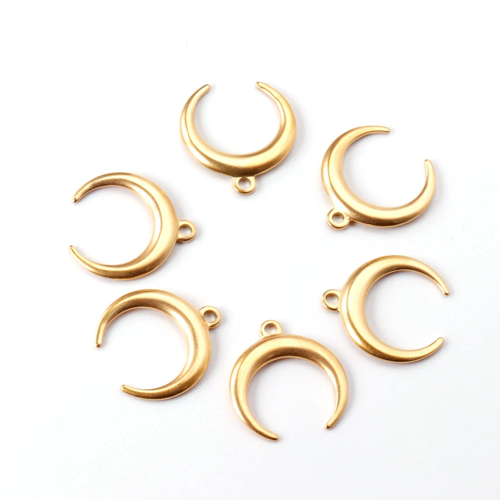 

10pcs/lot Simplicity DIY Moon Pendant Jewelry Necklace Charm Accessories Handmade Supplies Gold Silver Color Wholesale 2021