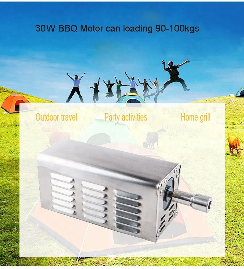 

Heavy-duty Stainless Steel Spit Rotisserie Motor- Up to 125lbs
