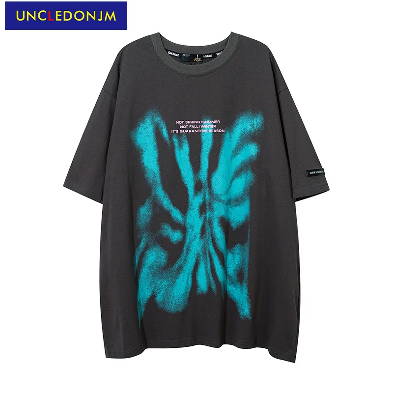 

Футболка UNCLEDONJM P101 мужская с коротким рукавом, винтажная уличная одежда в стиле хип-хоп с принтом граффити, топ в стиле ретро, на лето