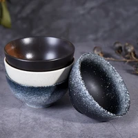 4pcsset creative japanese retro ceramic bowls household kitchen tableware snacks rice soup noodles restaurant ceramic bowls