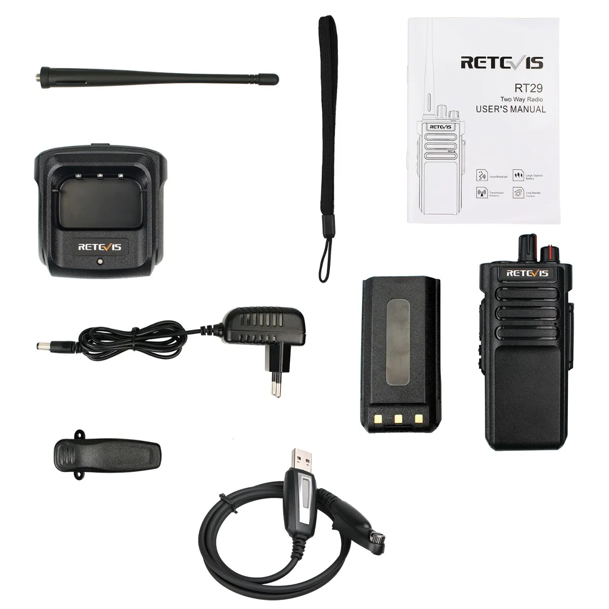 2 шт. RETEVIS RT29 Walkie Talkie 10 Вт UHF(или VHF) IP67 Водонепроницаемый VOX CTCSS/DCS удобный двухстороннее радио Comunicador трансивер