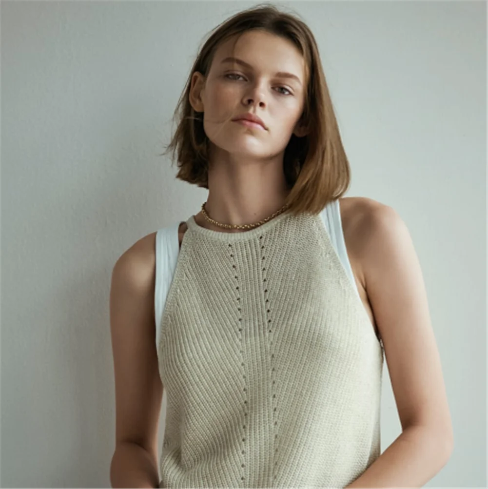 Женский вязаный свитер ZA облегающий в богемном стиле с подвесным воротником