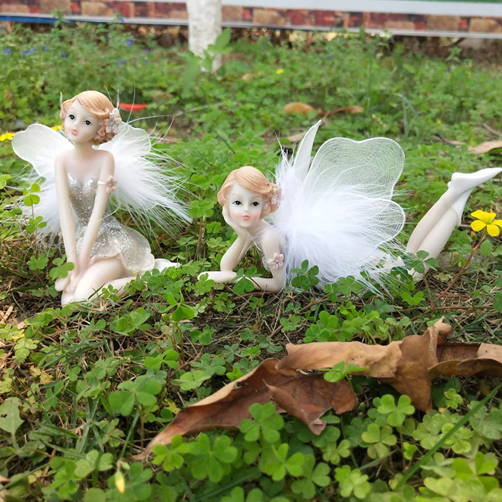 

Mini Fairies Statue Waterproof Fairy Statue Garden Ornament Resin Craft Landscaping Yard Decoration Patio Garden Decoration