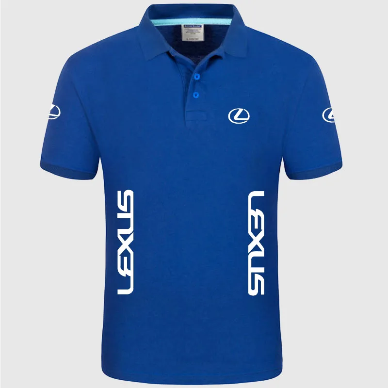 

2021 Unisex shirts Summer High quality brand Lexus logo polo short sleeve shirt Fashion casual Solid Polo Shirt