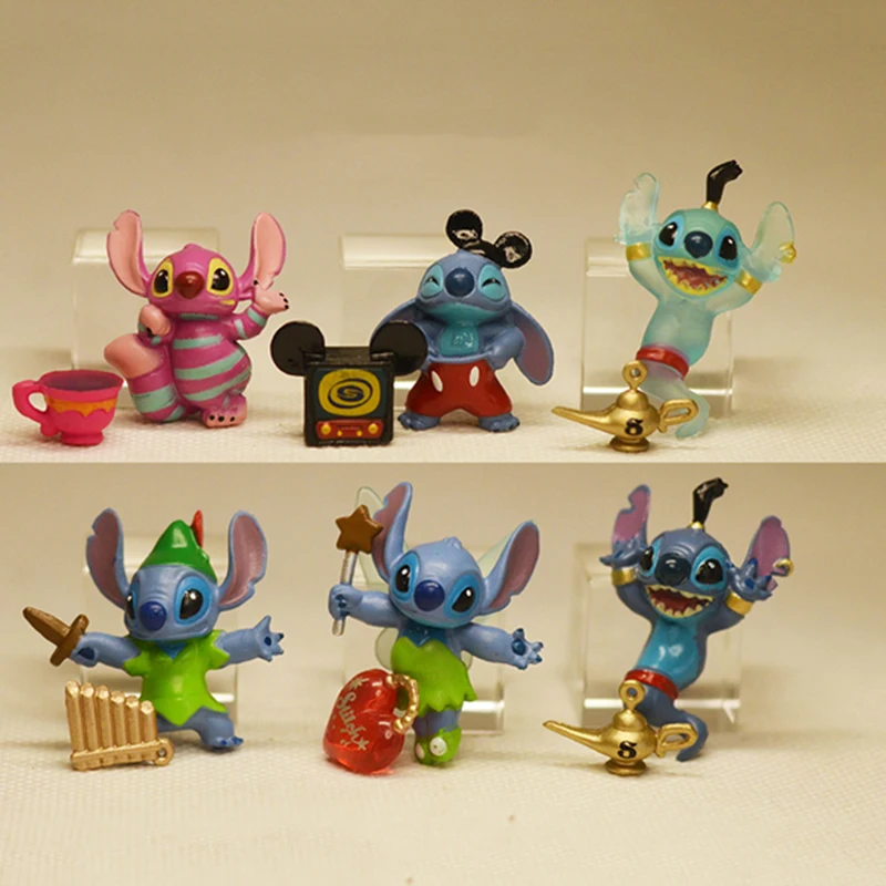 6 шт./компл. Забавный Ститч косплей Чеширский кот Аладдин экшн-фигурки куклы